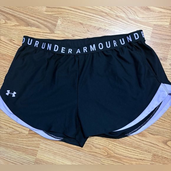 Under Armour light purple and black under armor athletic shorts size XXL - Picture 1 of 3